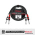 Kirlin LGA-406 2 Meter Dual 1/4 Inch Mono Plug LightGear Audio Patch Interconnect Cable Black