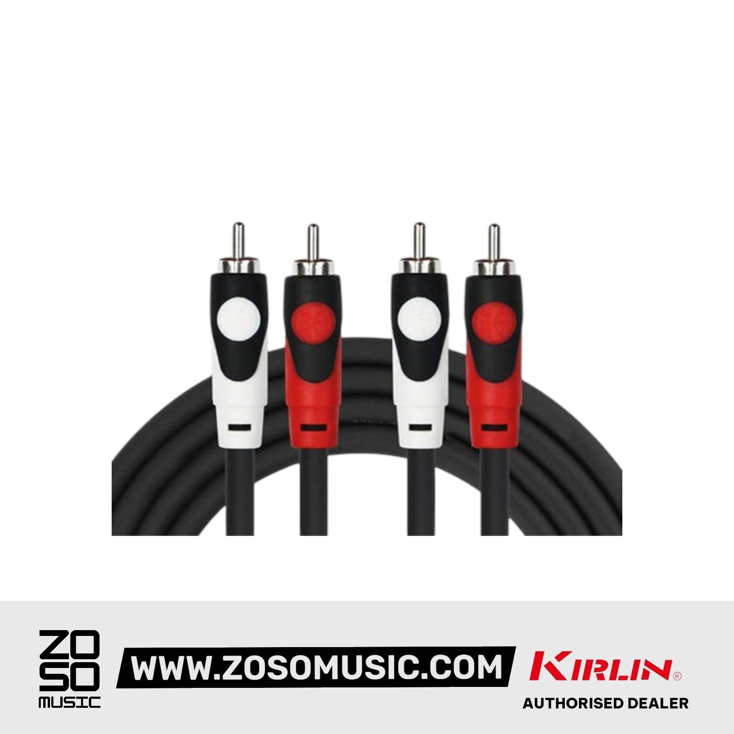 Kirlin LGA-402 2 Meter Dual RCA To RCA Stereo Plug LightGear Interconnect Patch Cable