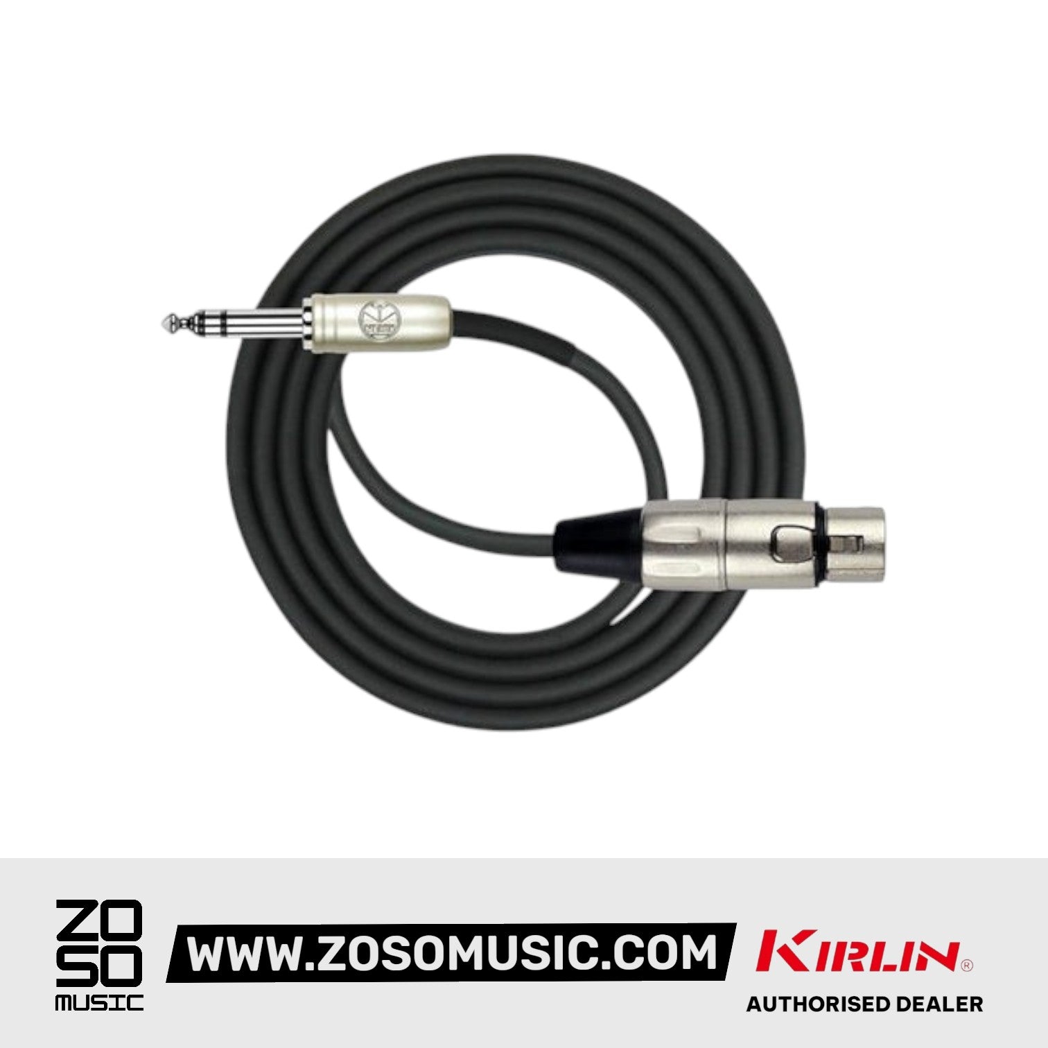 Kirlin MP-484PR 3 Meter XLR Female to 1/4 Inch TRS Plug Microphone Audio Mic Cable - Black