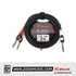 Kirlin LGY-336 1/4 Inch TRS Stereo to Dual 1/4 Inch Mono Tip Ring LightGear Y Audio Jack Cable Adapter- 2 Meter Black