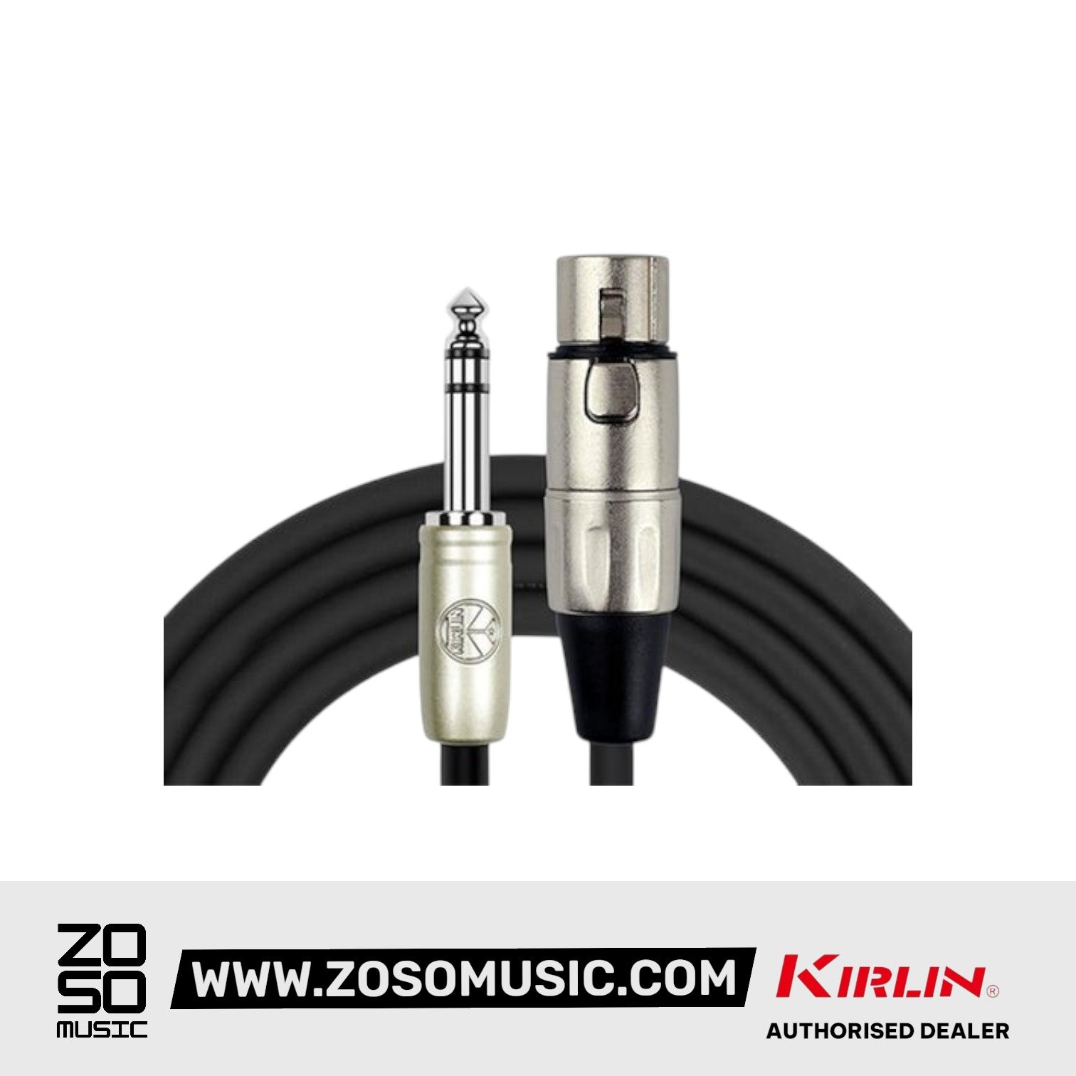 Kirlin MP-484PR 3 Meter XLR Female to 1/4 Inch TRS Plug Microphone Audio Mic Cable - Black