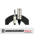 Kirlin MP-483PR 3 Meter XLR Male to 1/4 Inch TRS Audio Plug Monitor Speaker Cable - Black