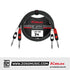 Kirlin LGA-408 Dual 1/4 Inch TRS to TRS Plug LightGear Patch Interconnect Audio Cable Black