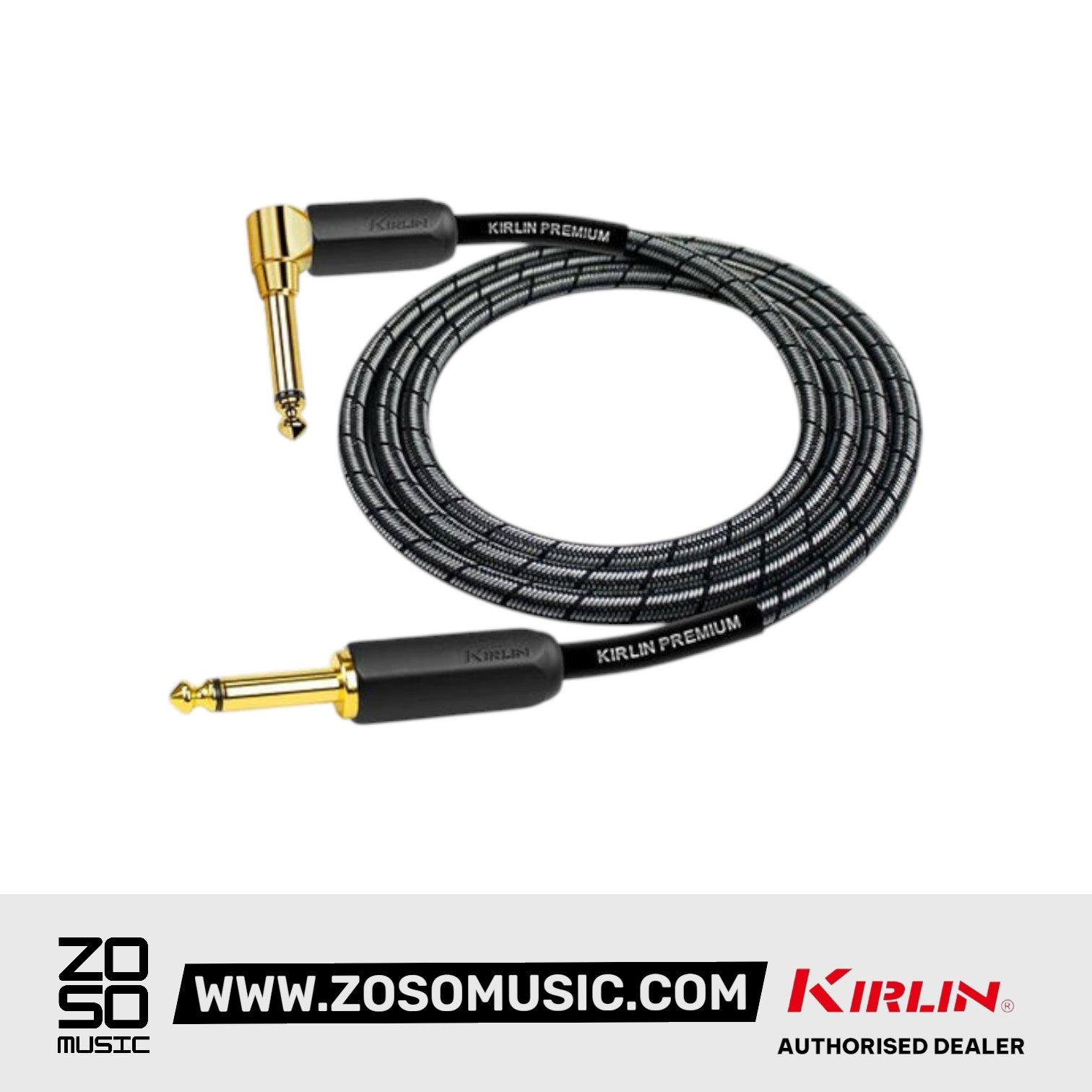 Kirlin IWB-202BEGL Premium Plus Gold Jack Woven Instrument Cable