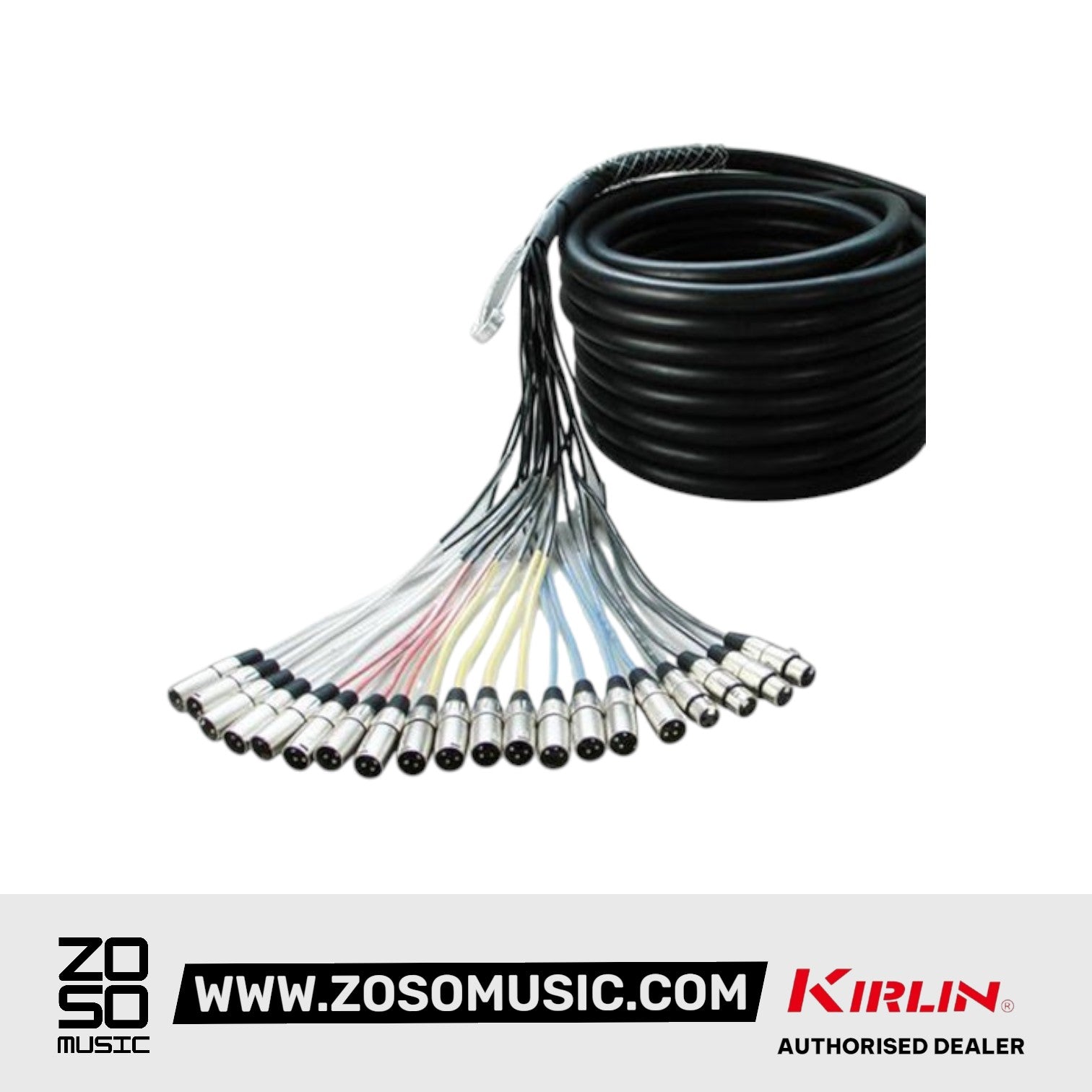 Kirlin MTB-2001 /BK 20 Channel 50 Meter Multi-track Cable XLR Male Female 20 In 20 Out Cable