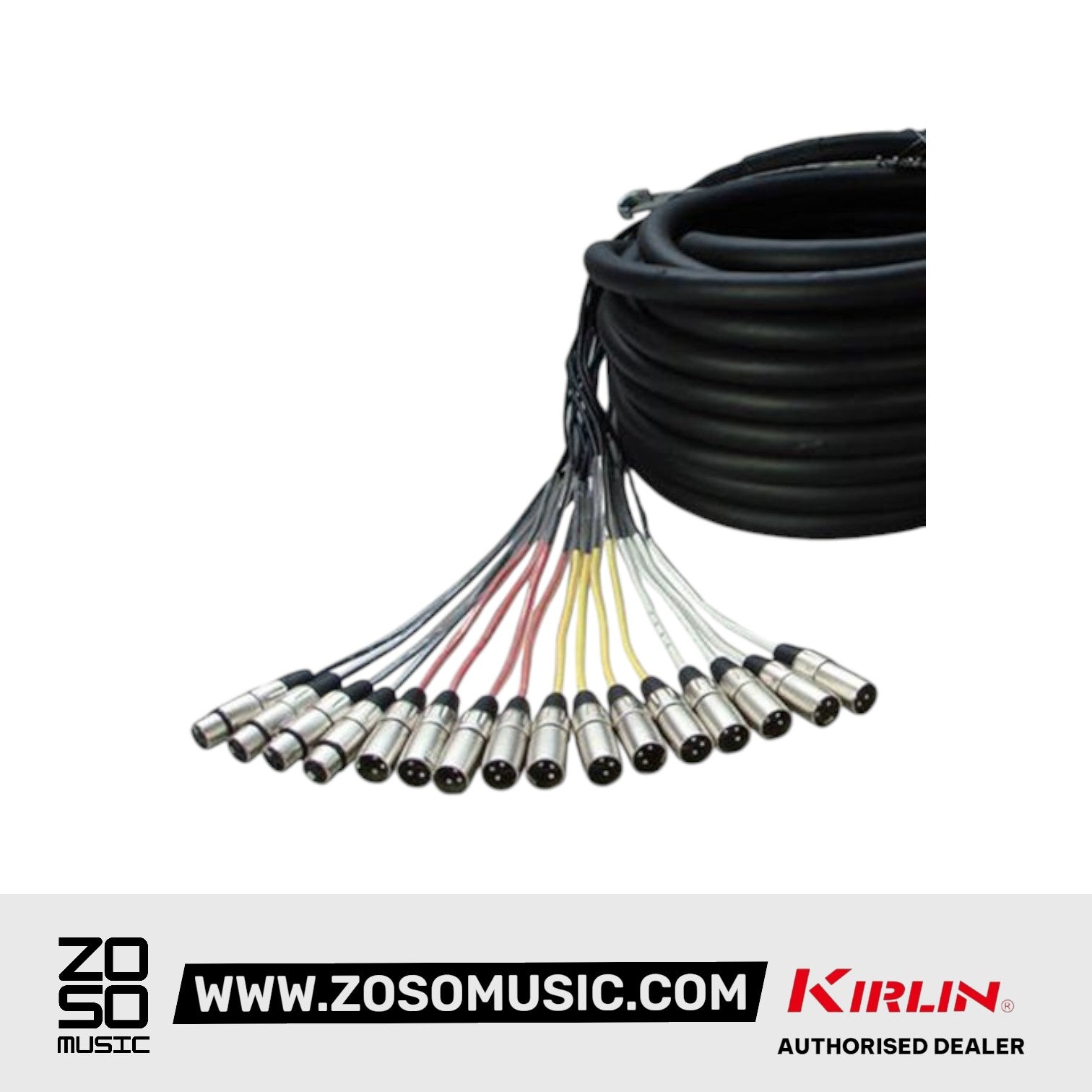 Kirlin MTB-1601 /BK 16 Channel 30 Meter Multi-track Cable XLR Male Female 16 In 16 Out Cable