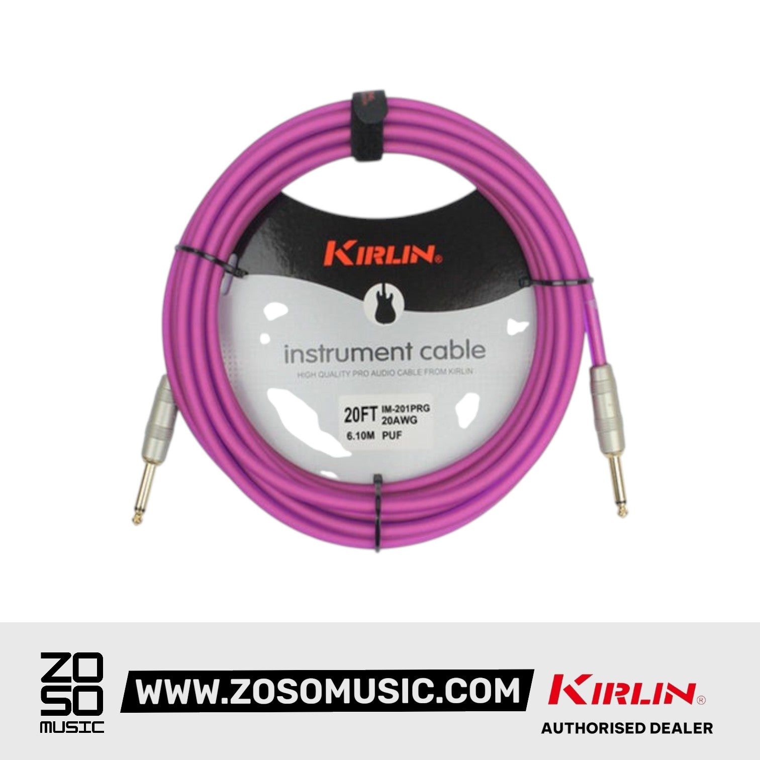 Kirlin Cable IM-201PRG Red Frost Instrument Cable Mono Plug 6 Meter Guitar Cable