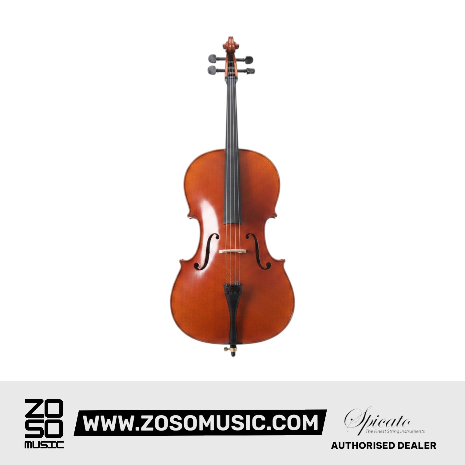 Spicato Italy Cello CV101 Intermediate Cello With Bag Bow Rosin