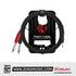 Kirlin YE-362 3.5MM TRS to Dual 1/4" Mono Plug Tip Ring Entry Y-Cable Patch Cable - 2 Meter Black