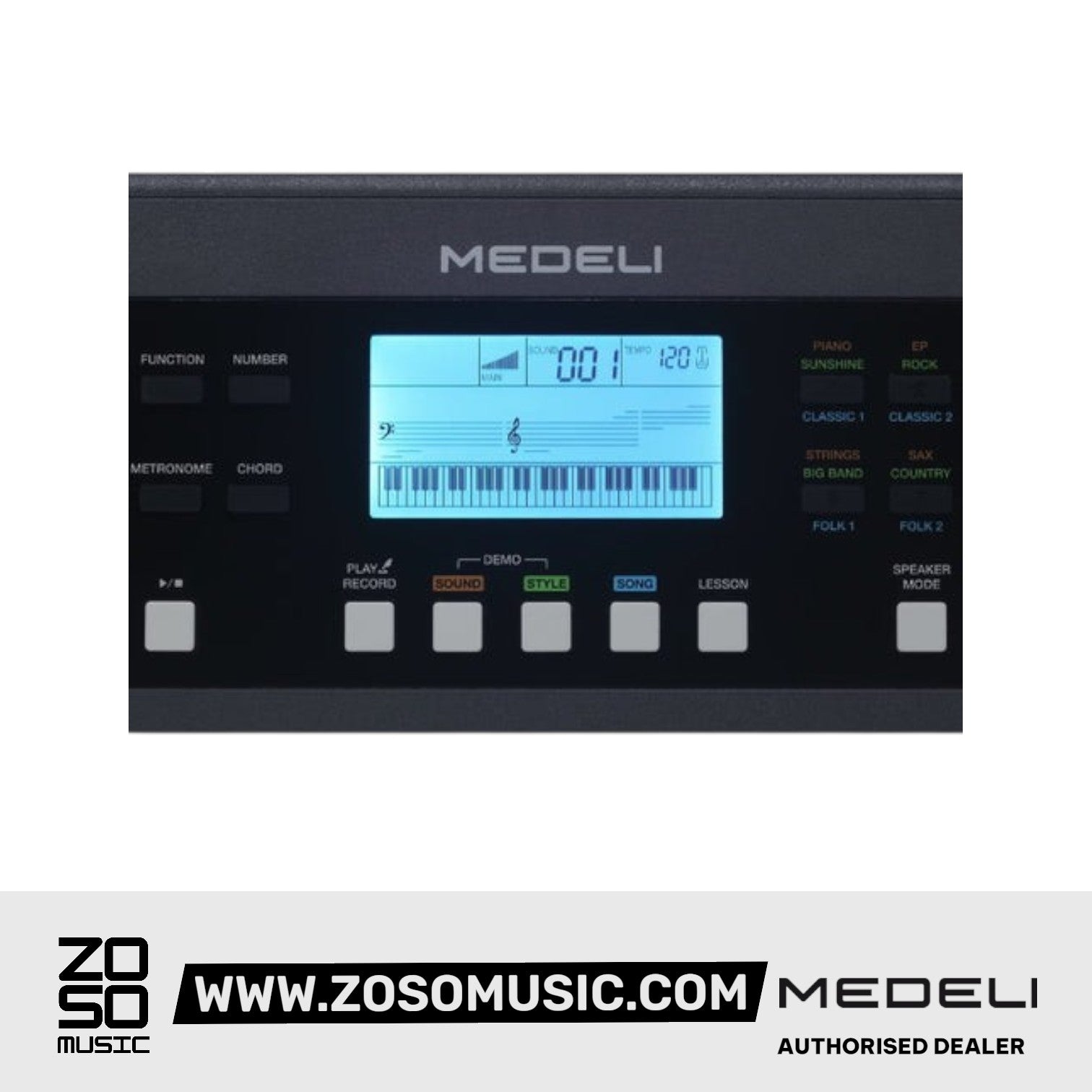 Medeli MK61 61 Keys Portable Keyboard - Black |  MEDELI |  KEYBOARD-PORTABLE |  Zoso Music