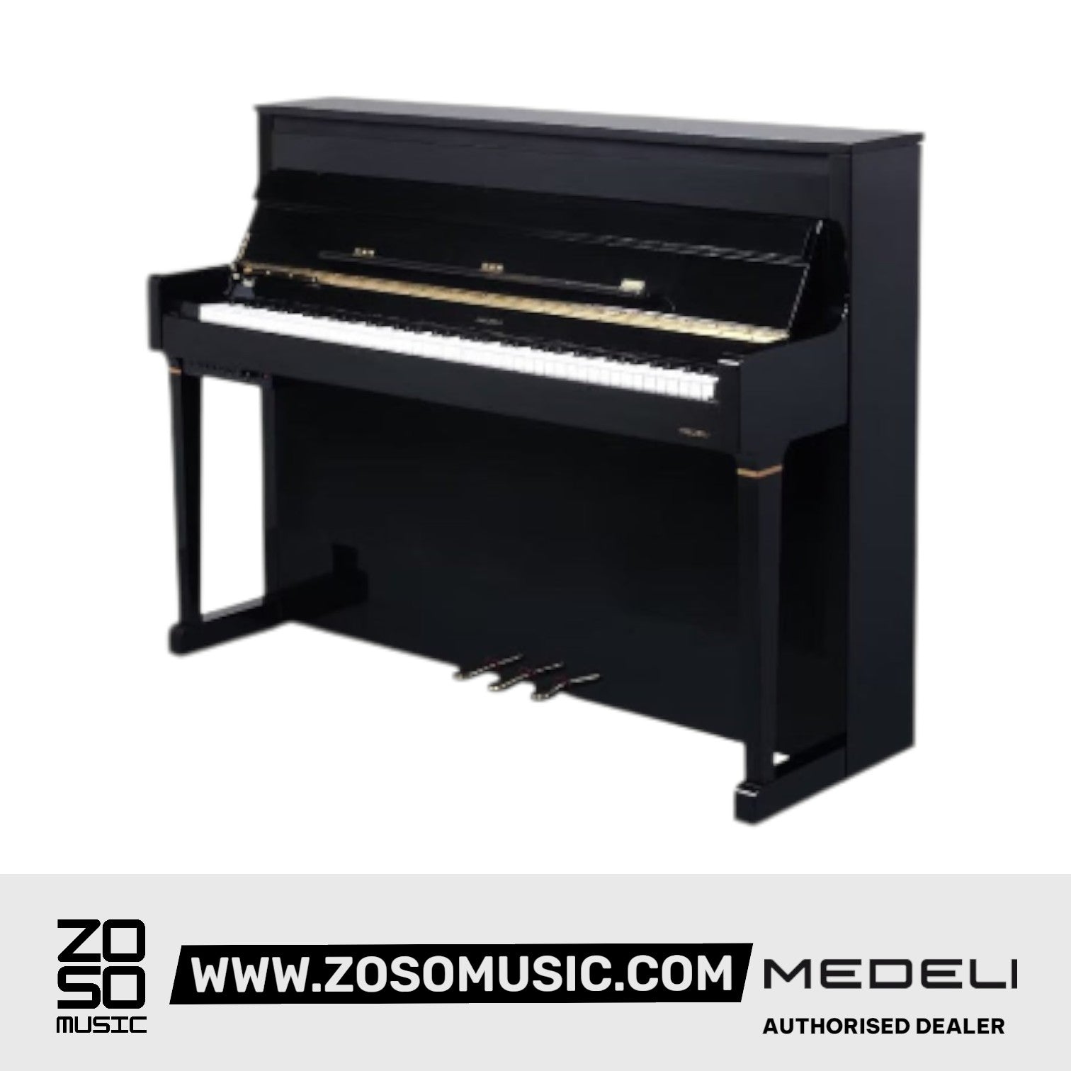 Medeli UP805 88 Keys Digital Piano Package With Graded Action 3 Sensor Premium Wood