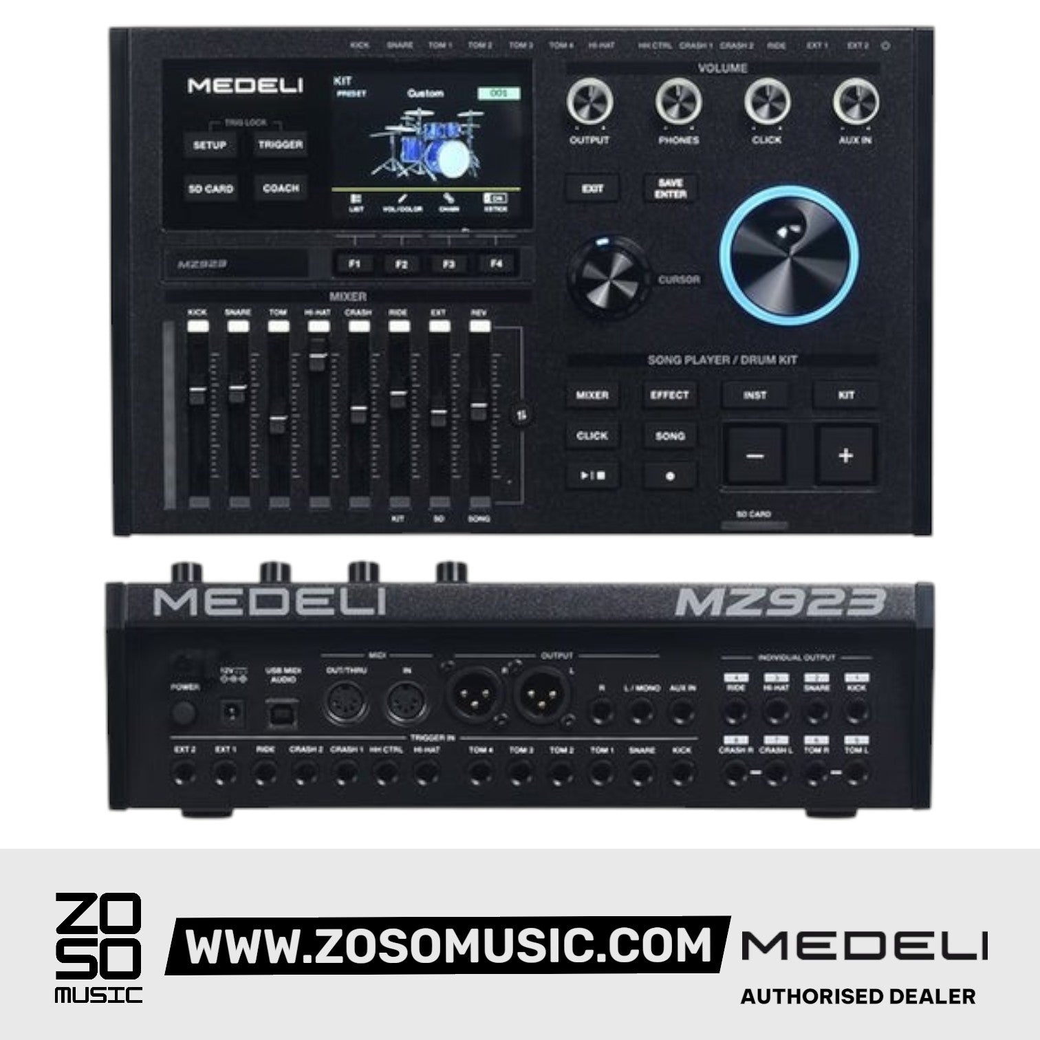 Medeli MZ923 Digital Electric Drum Set Kit Package with Bluetooth |  MEDELI |  DRUM-ELECTRONIC |  Zoso Music
