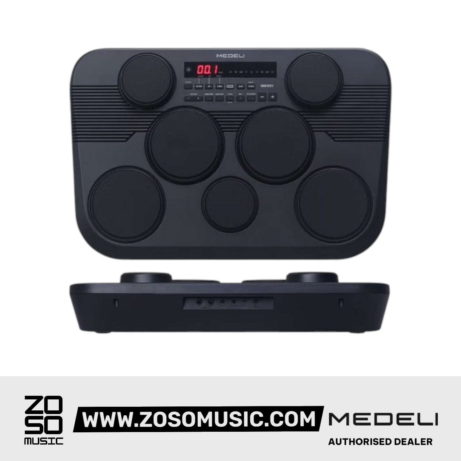 Medeli DD221 7 Pads Portable Tabletop Electric Drum with USB and Built In Speaker |  MEDELI |  DRUM-ELECTRONIC |  Zoso Music