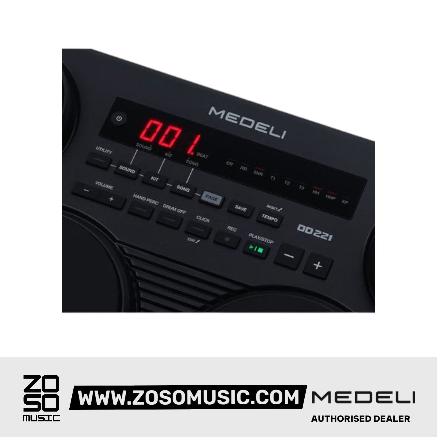 Medeli DD221 7 Pads Portable Tabletop Electric Drum with USB and Built In Speaker |  MEDELI |  DRUM-ELECTRONIC |  Zoso Music