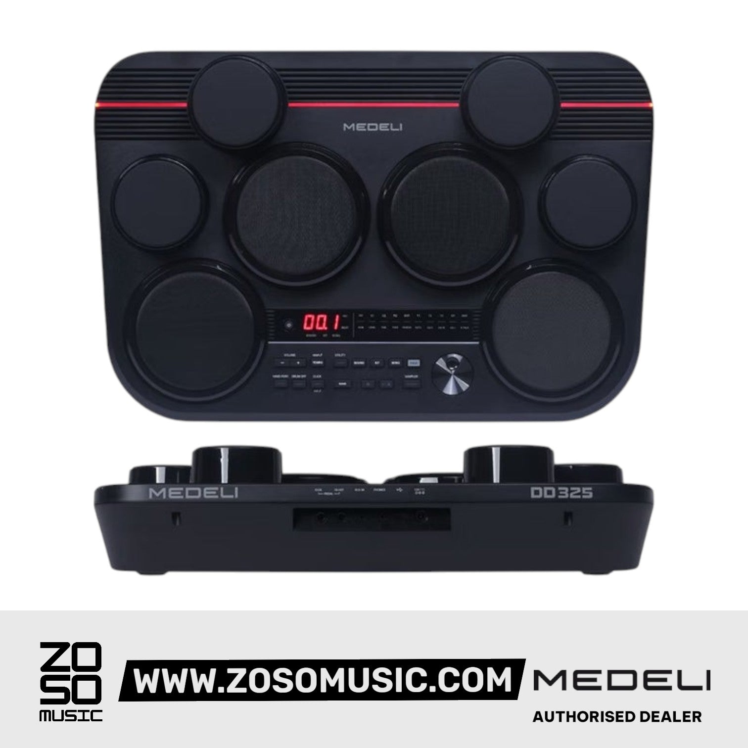 Medeli DD325 8 Pads Portable Compact Electric Drum Kit |  MEDELI |  DRUM-ELECTRONIC |  Zoso Music