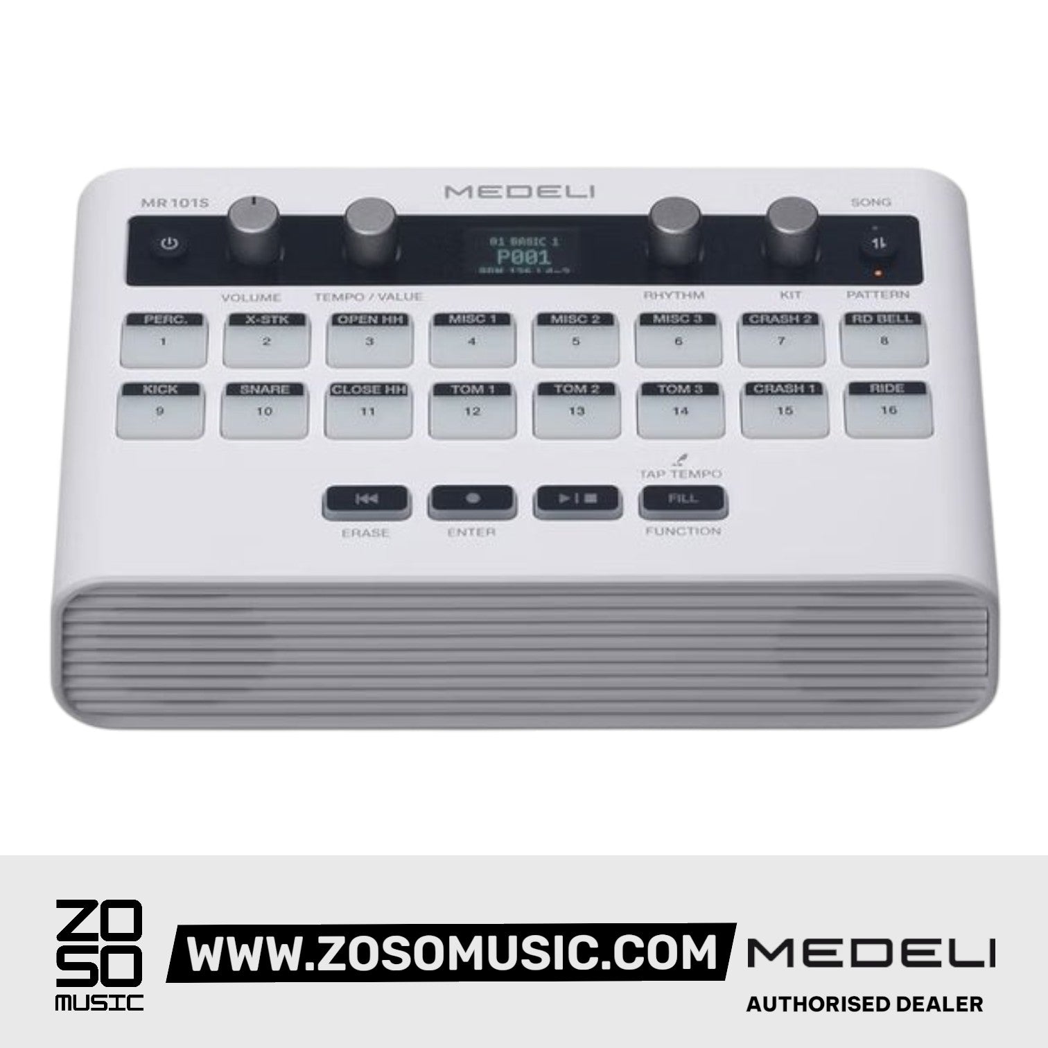 Medeli MR101S Portable Compact Rhythm Machine with Foot Pedal |  MEDELI |  SUSTAIN PEDALS |  Zoso Music