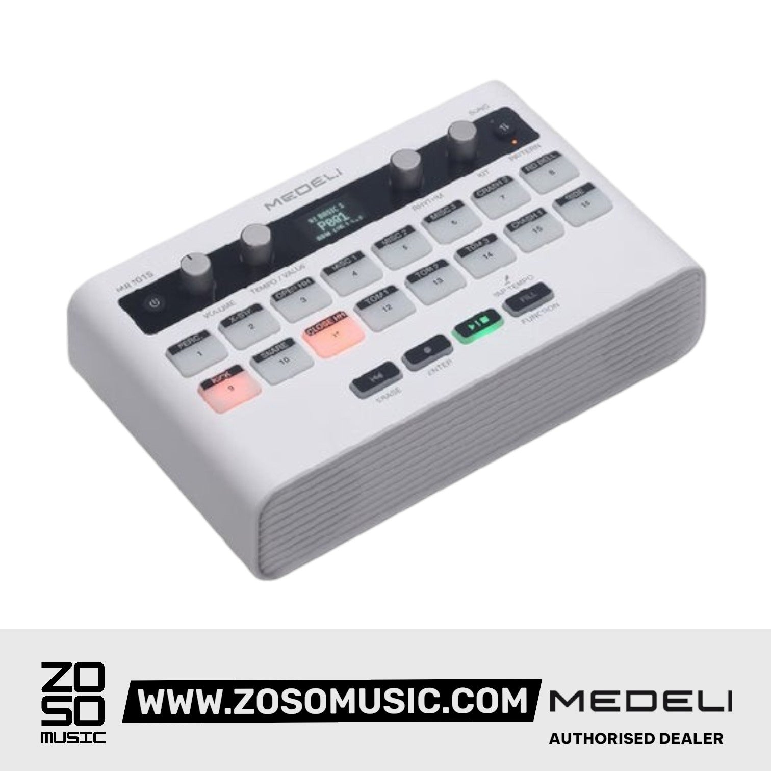 Medeli MR101S Portable Compact Rhythm Machine with Foot Pedal |  MEDELI |  SUSTAIN PEDALS |  Zoso Music