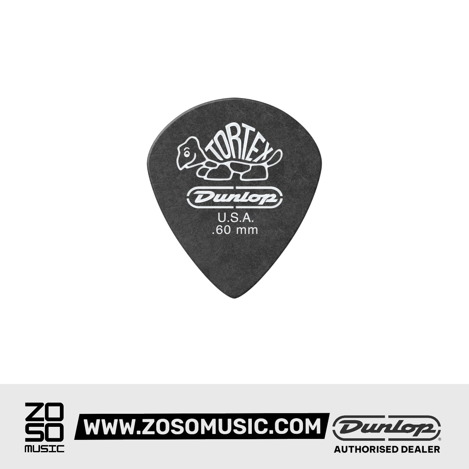 Jim Dunlop 482P Tortex Pitch Black Jazz III Guitar Picks | 0.50mm - 1.50mm
