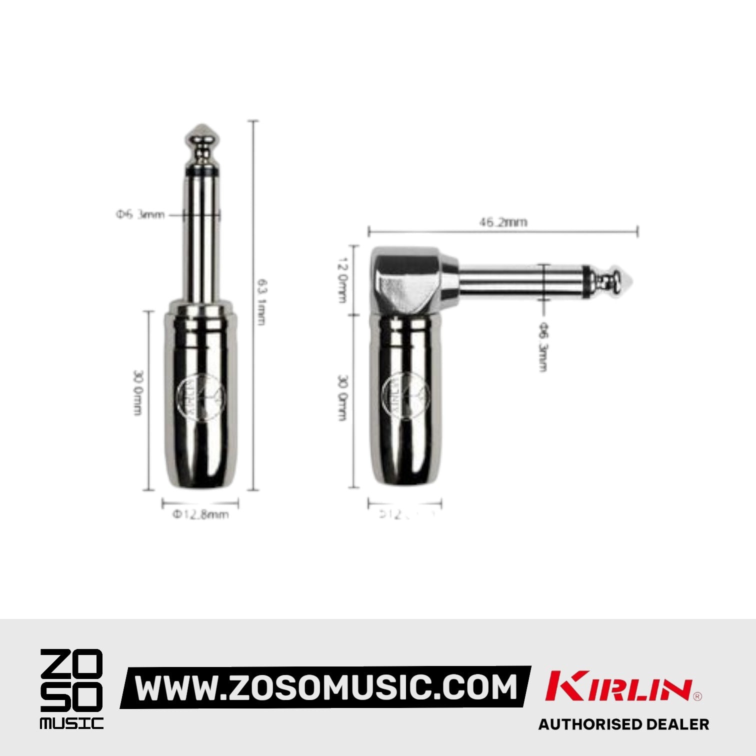 Kirlin Cable IPCC-202PN Right Angle L Mono Instrument Cable