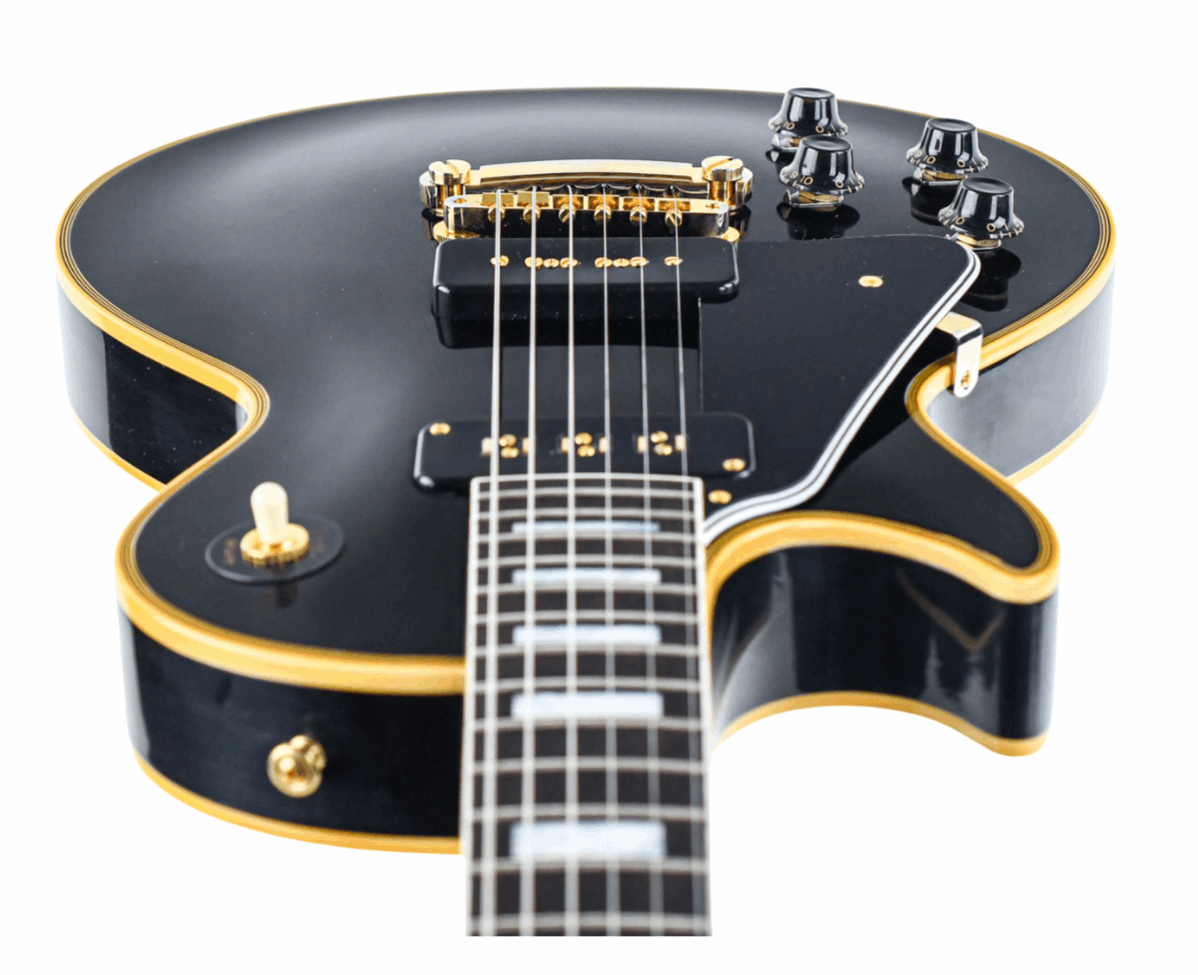 Gibson 1954 Les Paul Custom Staple Pickup Reissue VOS (Left-handed) Electric Guitar, Ebony (LPB54LHVOEBGH1)
