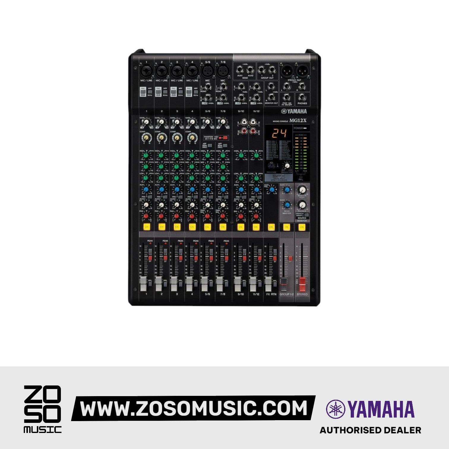 Yamaha MG12X 12-Channel Mixer With Effects | Zoso Music Sdn Bhd