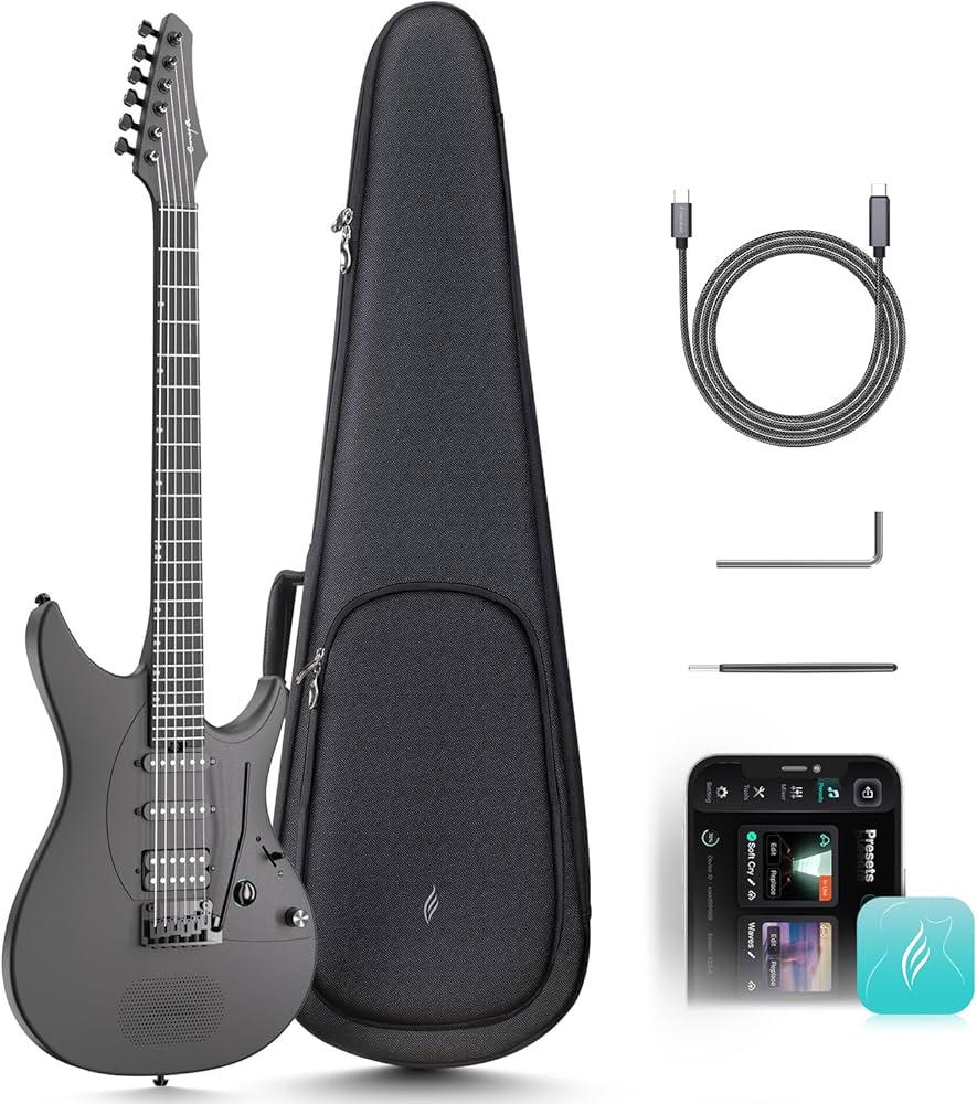 Enya Inspire Smart Electric Guitar - Black | Zoso Music Sdn Bhd