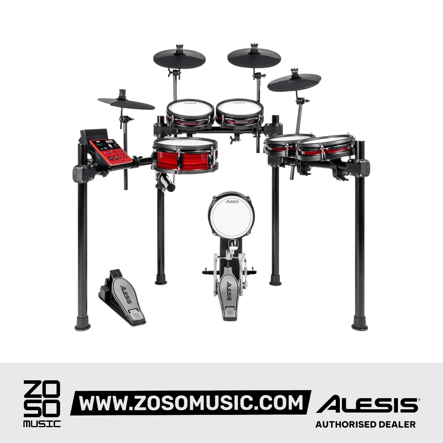 Alesis Nitro Pro XL 10-Piece Electronic Drum Kit With Mesh Heads & Bluetooth |  ALESIS |  DRUM-ELECTRONIC |  Zoso Music