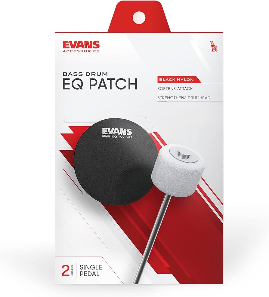 Evans EQPB1 Black Nylon Bass Drum EQ Single Patch (x2) |  EVANS |  DRUM-ACCESSORIES |  Zoso Music