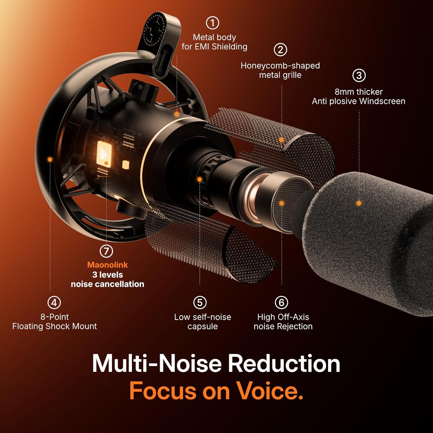 Maono PD200W Hybrid Podcasting Microphone with Desktop Stand - Black |  MAONO |  MICROPHONE |  Zoso Music