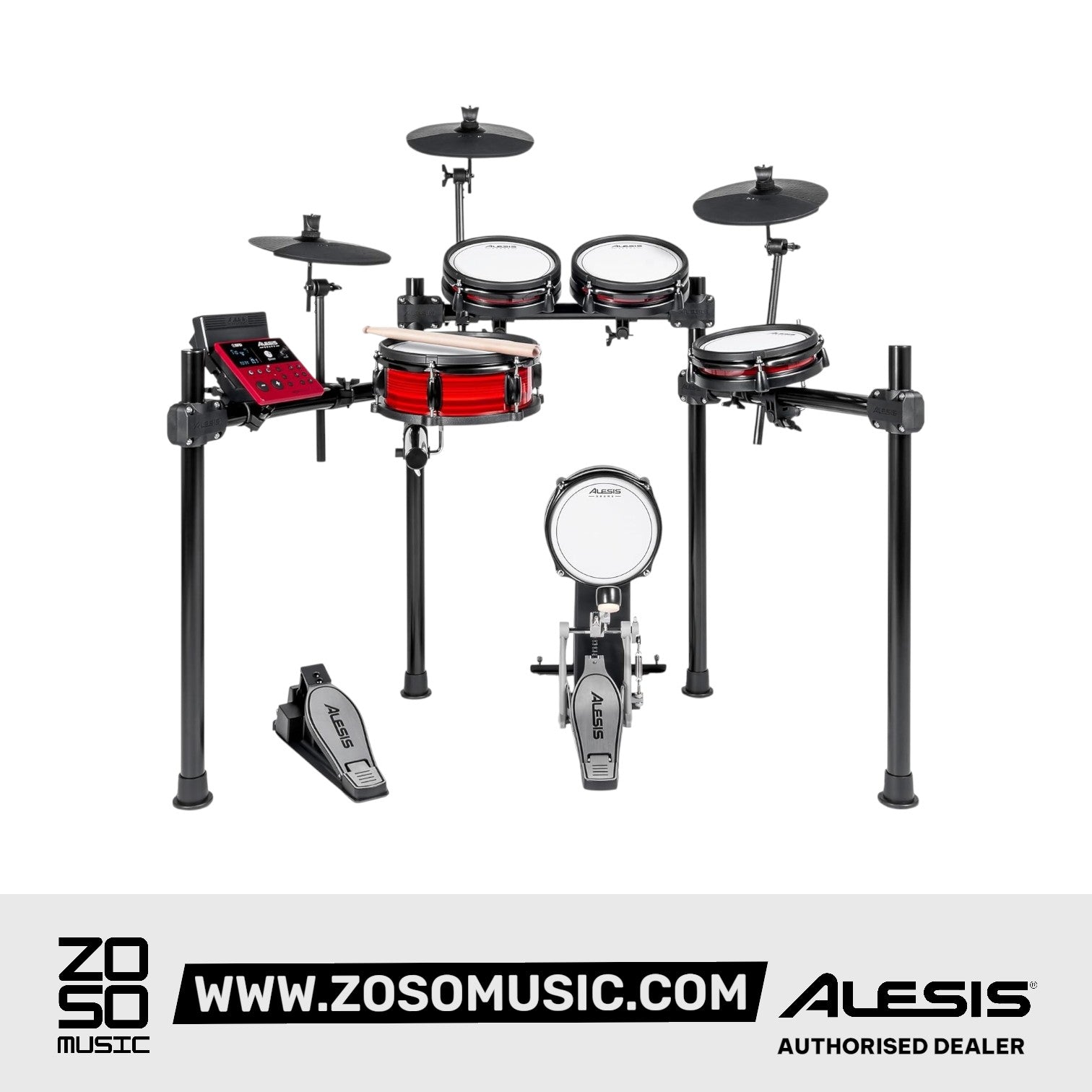 Alesis Nitro Pro Electronic Drum Kit with Free Drum Stool, Headphone, Drum Rug and Drumstick |  ALESIS |  DRUM-ELECTRONIC |  Zoso Music