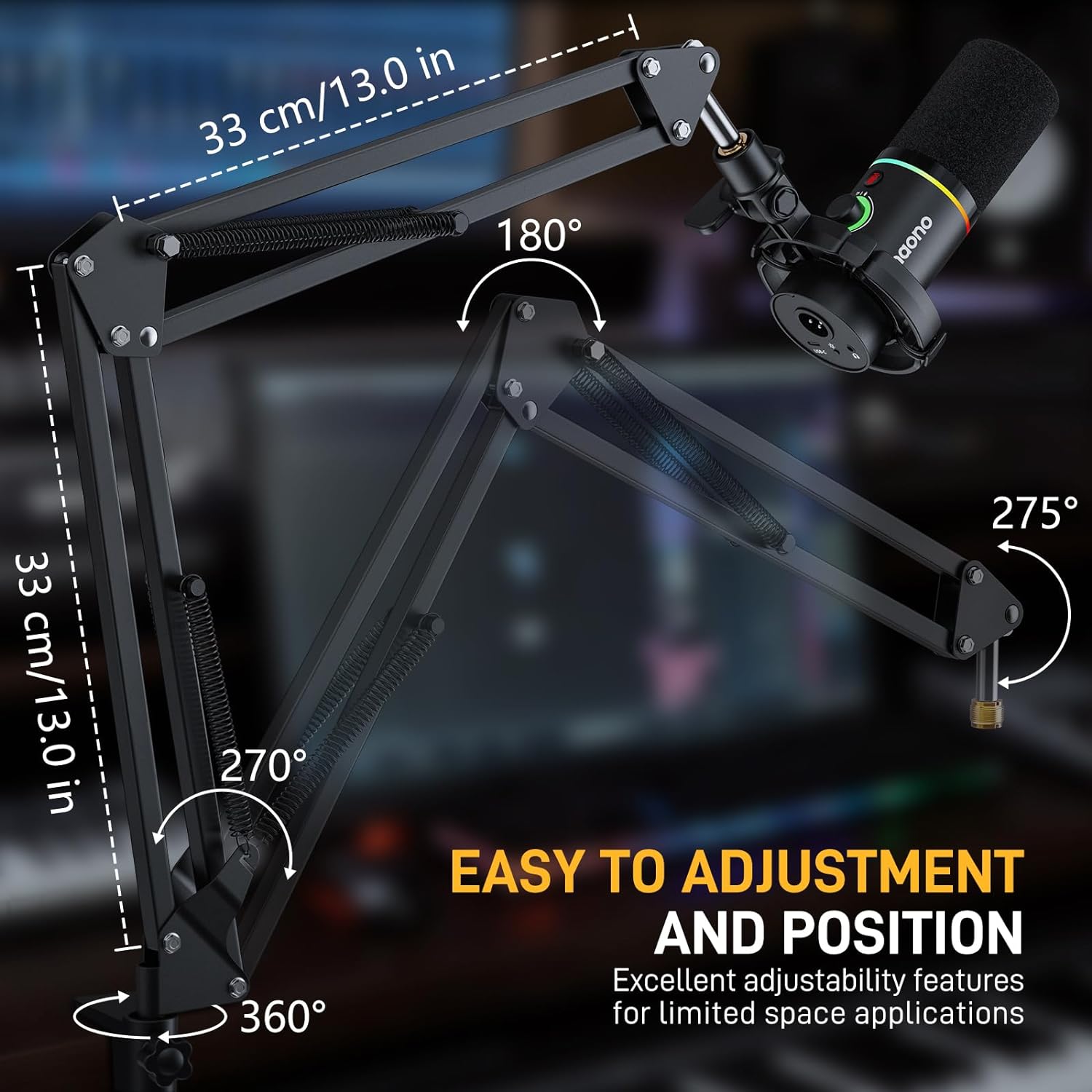 Maono BA20 Microphone Suspension Boom Scissor Arm Stand |  MAONO |  STAND |  Zoso Music