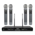 Phenyx Pro PTU-5200-4H Quad UHF Wireless Microphone System, 4 Cordless Mics, 4x25 UHF Adjustable Frequencies, 200ft Range |  PHENYX PRO |  WIRELESS-ANTENNA |  Zoso Music