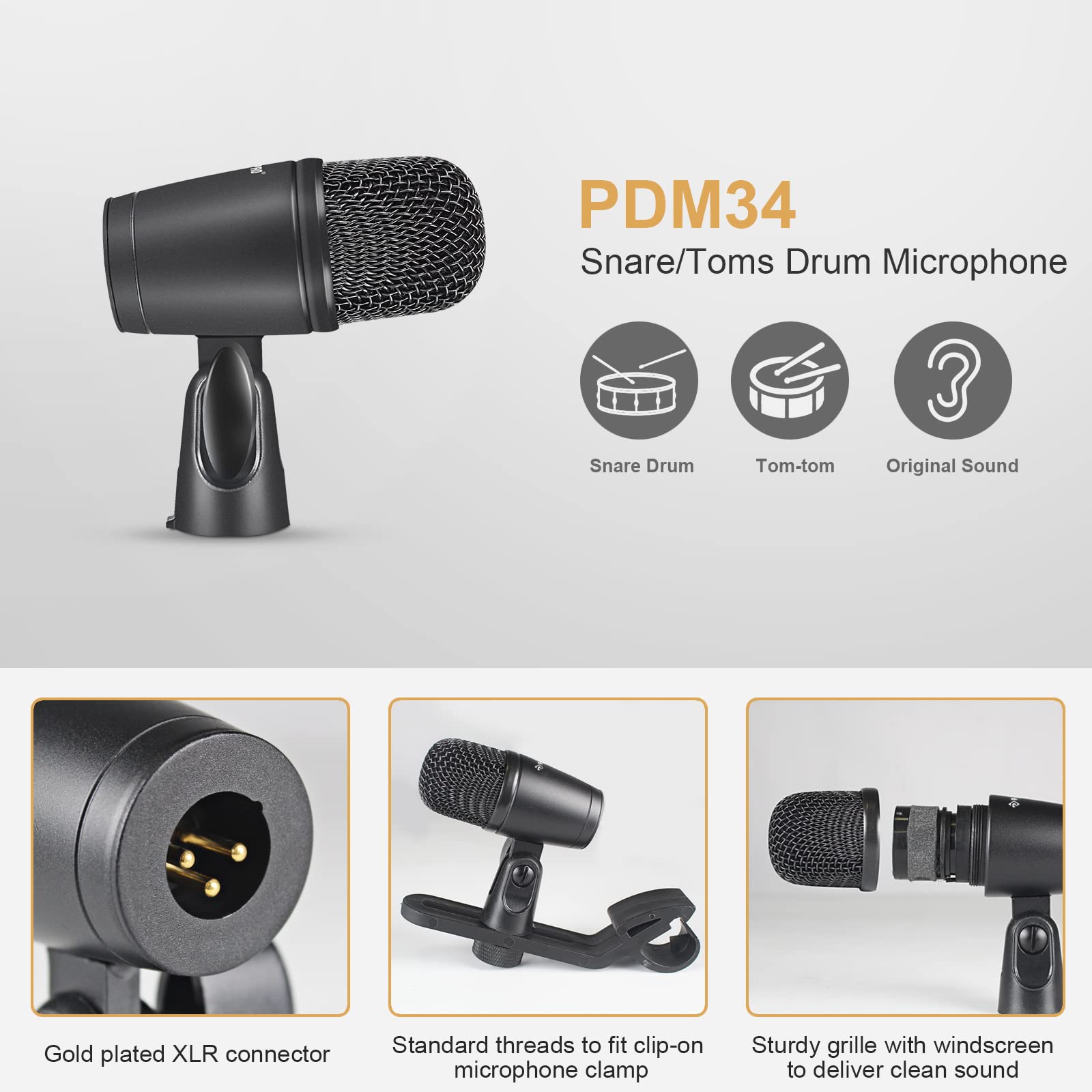 Phenyx Pro PDM34 Snare/Tom Drum Microphone