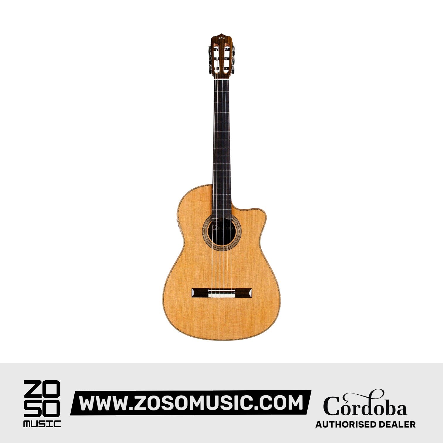 Cordoba Fusion Orchestra CE Cedar Classical Guitar - Solid Canadian Cedar Top, Rosewood Back & Sides with Pickup & Gator Guitar Case