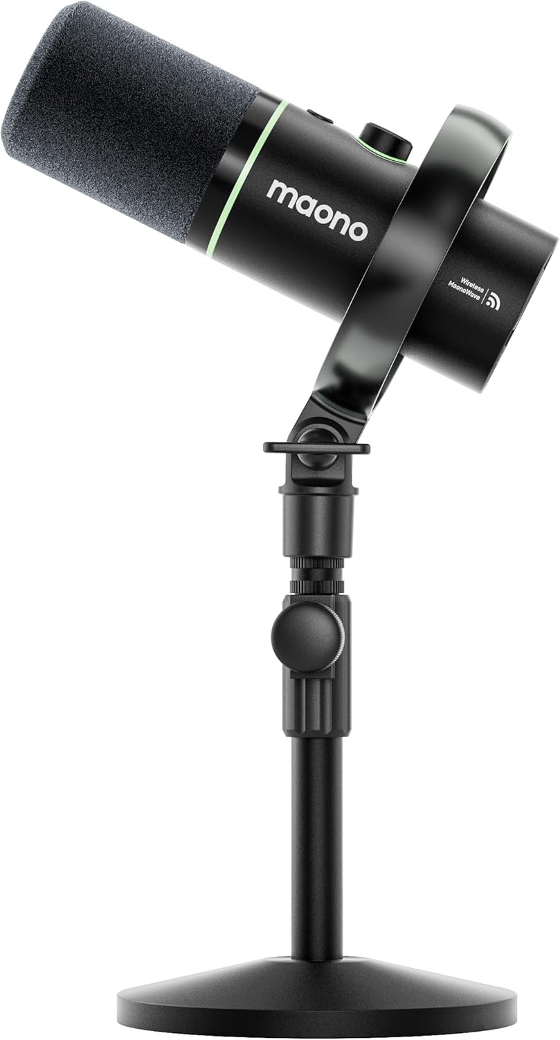 Maono PD200W Hybrid Podcasting Microphone with Desktop Stand - Black | Zoso Music Sdn Bhd