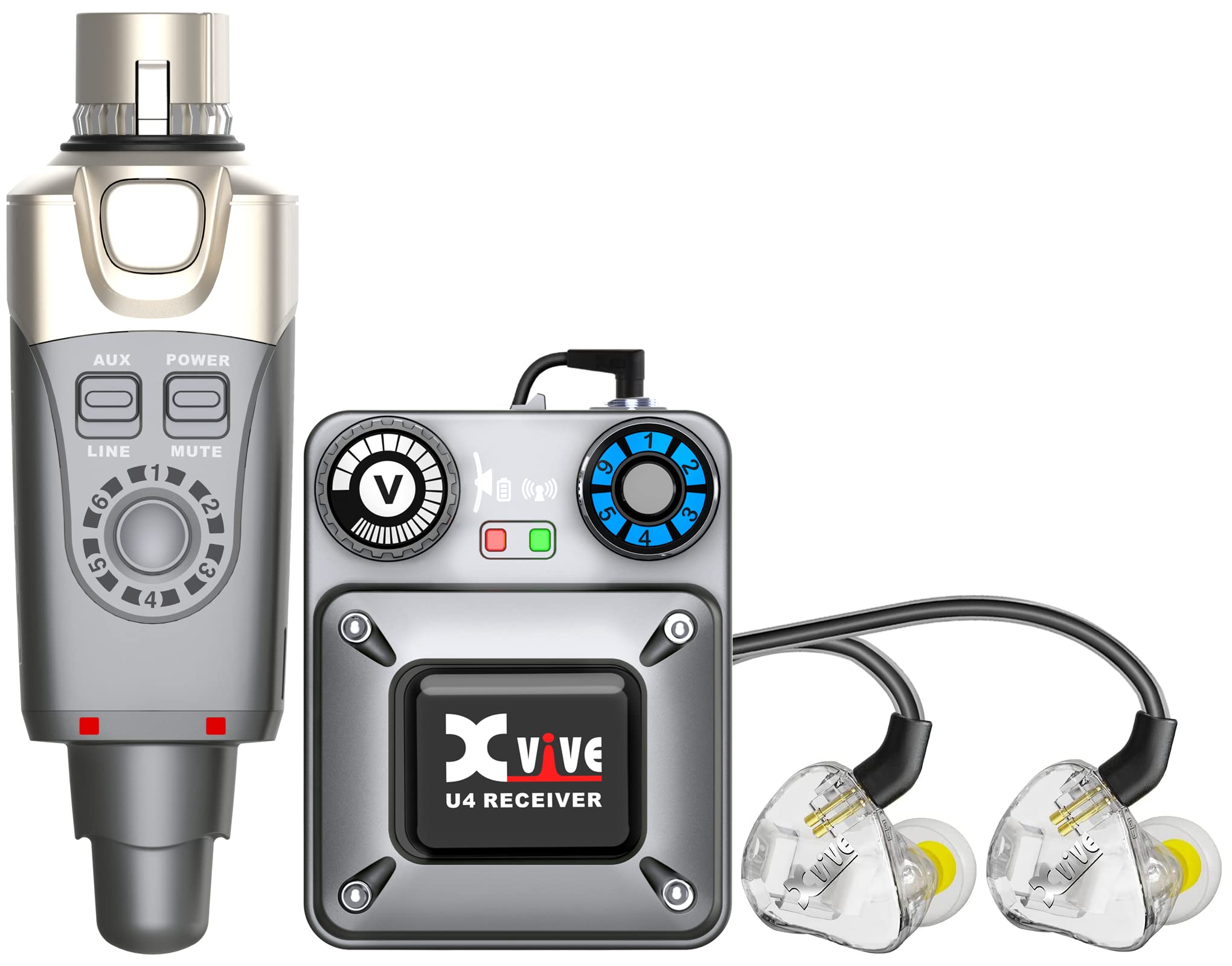 Xvive U4 Wireless In-ear Monitoring System with T9 Earphones Package | Zoso Music Sdn Bhd