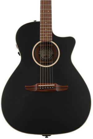 Fender Newporter Special Medium-Sized Acoustic Guitar w/Bag, Matte Black |  FENDER |  ACOUSTIC GUITAR |  Zoso Music