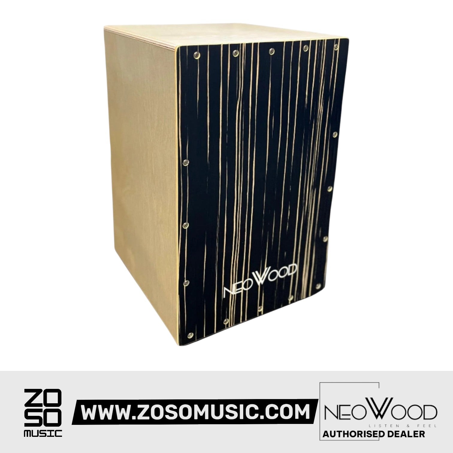 Neowood Cajon WL-416 Zebra Tepping Birch Body & Back | Zoso Music Sdn Bhd