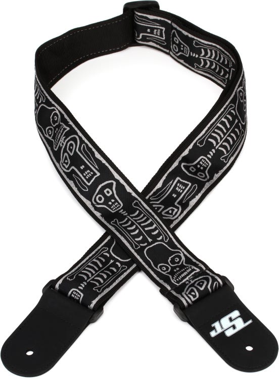 D’addario 50js01 Joe Satriani Signature Woven Guitar Strap, Skull N Bones | Zoso Music Sdn Bhd