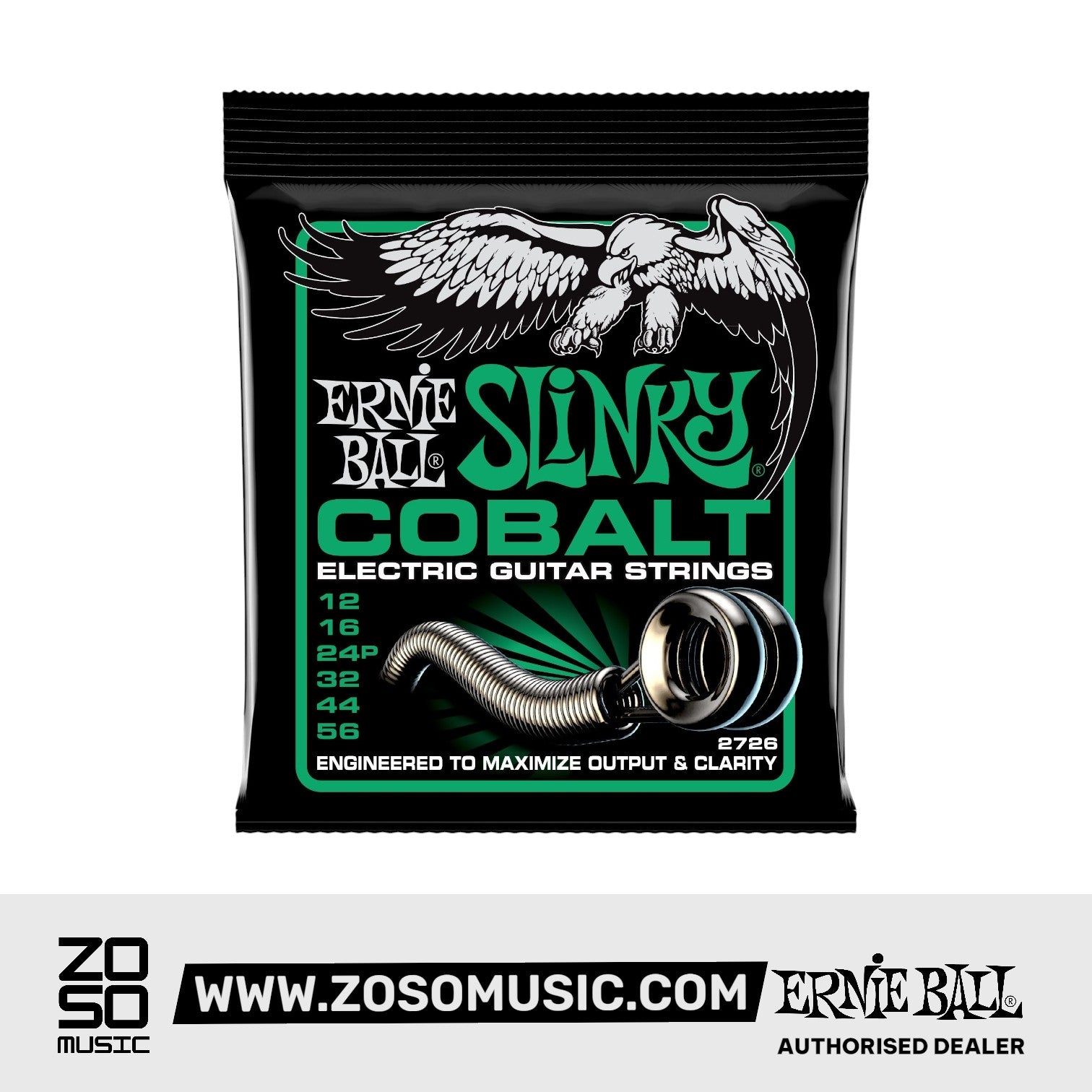 Ernie Ball Not Even Slinky Cobalt Electric Guitar Strings, 12-56 | Zoso Music Sdn Bhd