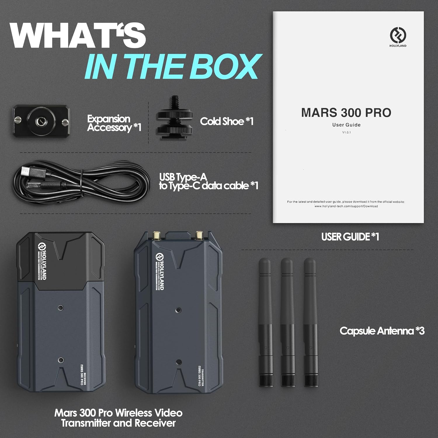 Hollyland Mars 300 PRO HDMI Wireless Video Transmitter/Receiver Set (Enhanced) |  HOLLYLAND |  TRANSMITTER - MONITOR |  Zoso Music