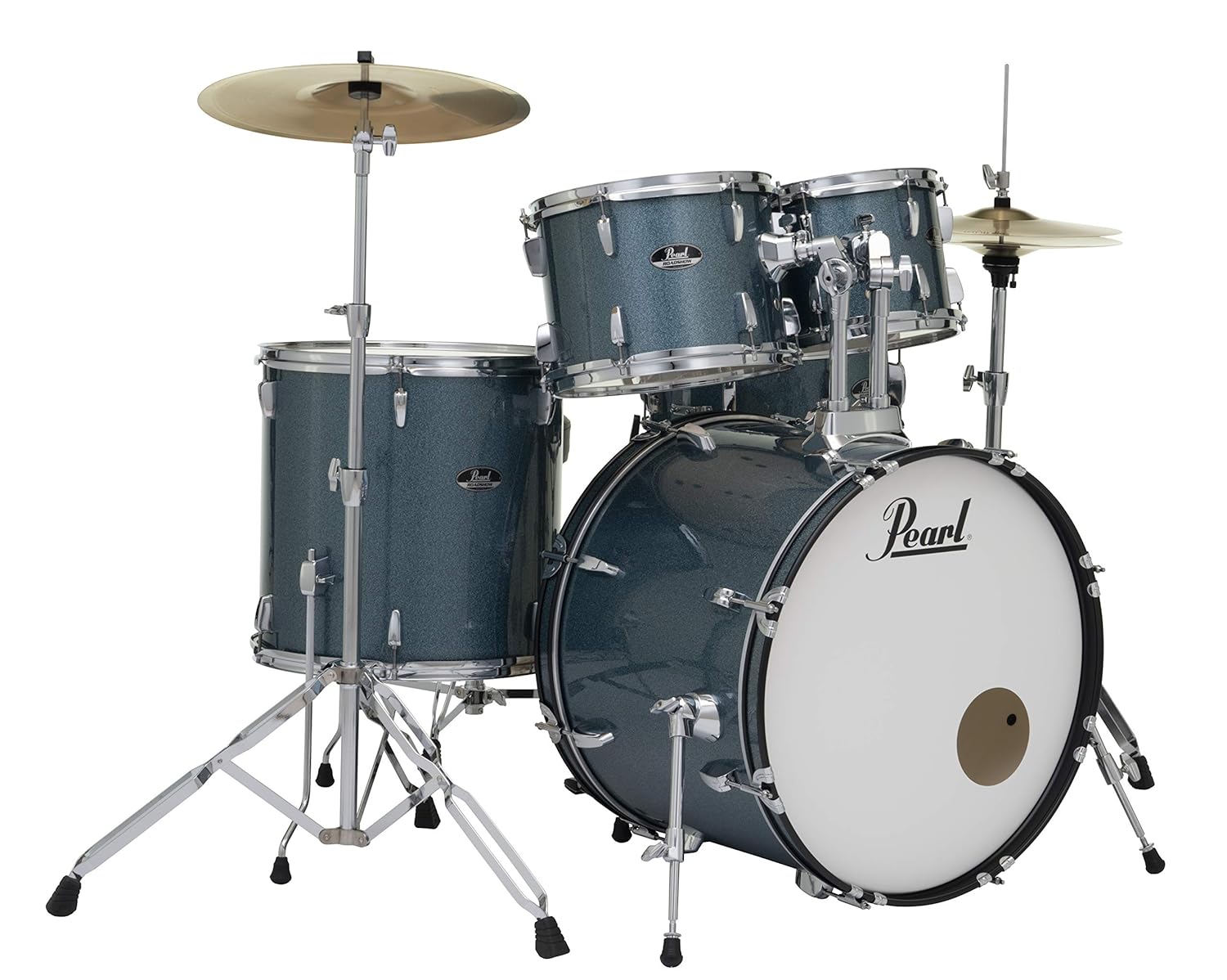 Pearl Roadshow Drum Set 5-Piece Complete Kit W/out Cymbals and Stands, Aqua Blue Glitter |  PEARL |  DRUM-ACOUSTIC |  Zoso Music