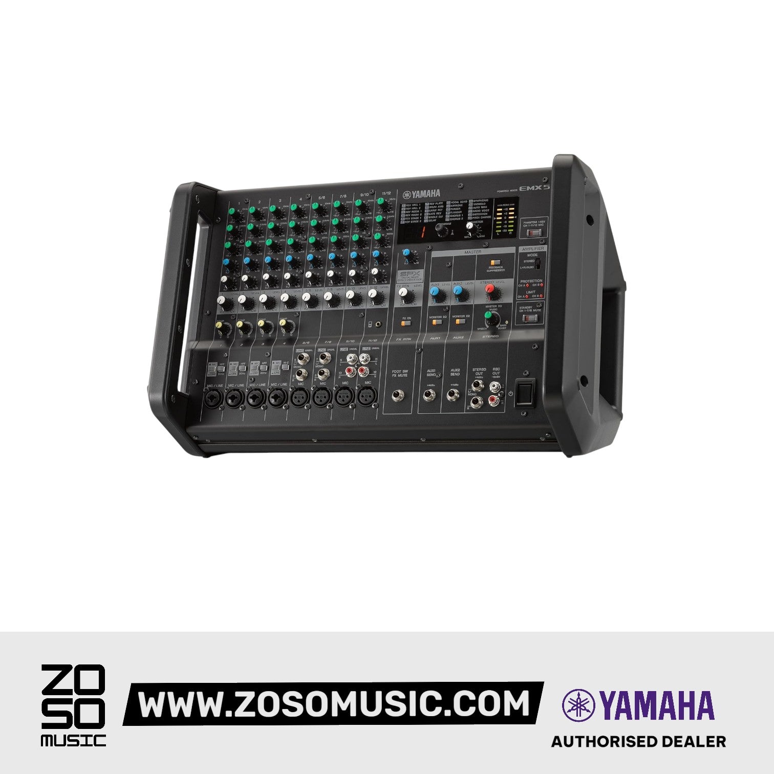 Yamaha EMX5 12-channel 1260W Powered Mixer |  YAMAHA PRO AUDIO |  MIXER-POWERED |  Zoso Music