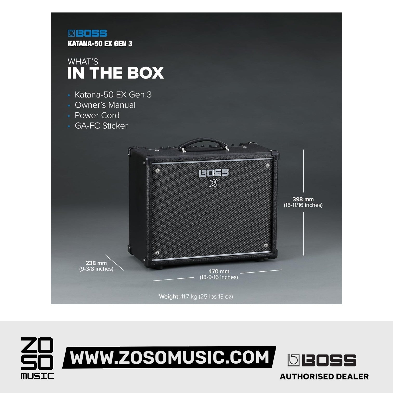 Boss Katana 50 EX G3 - Gen 3 50-watt 1x12'' Guitar Combo Amplifier |  BOSS |  AMPLIFIER-CABINET |  Zoso Music