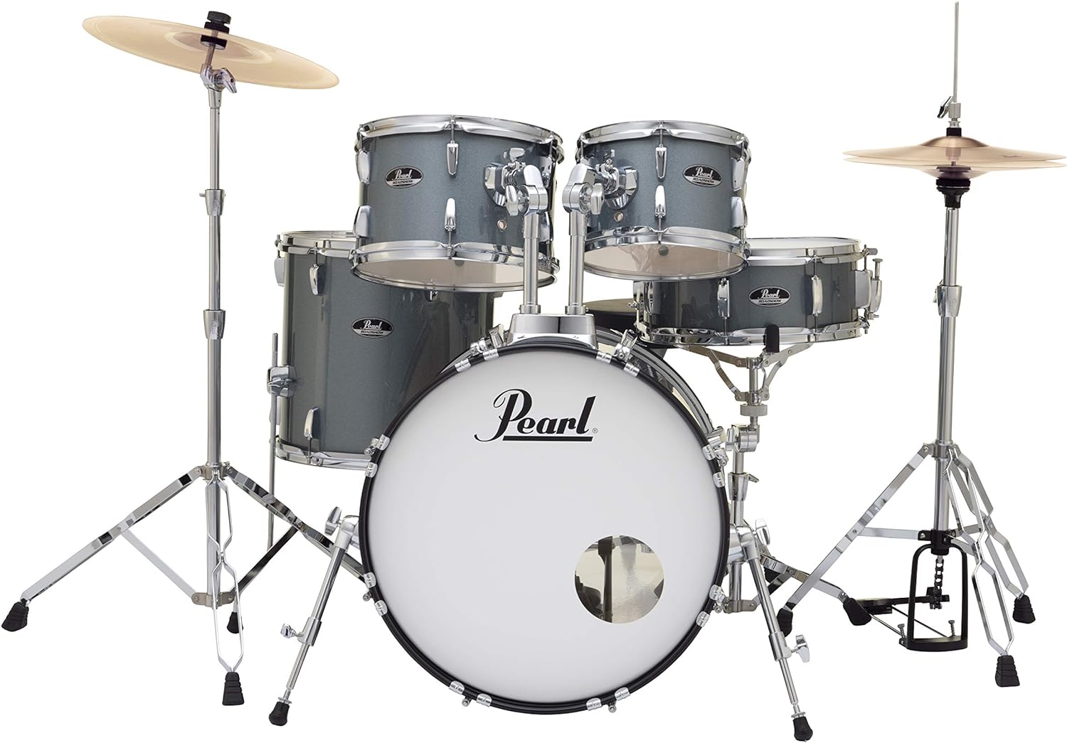 Pearl Roadshow Drum Set 5-Piece Complete Kit W/out Cymbals and Stands, Charcoal Metallic |  PEARL |  DRUM-ACOUSTIC |  Zoso Music