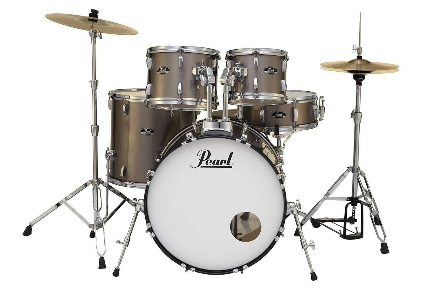 Pearl Roadshow Drum Set 5-Piece Complete Kit W/out Cymbals and Stands, Bronze Metallic