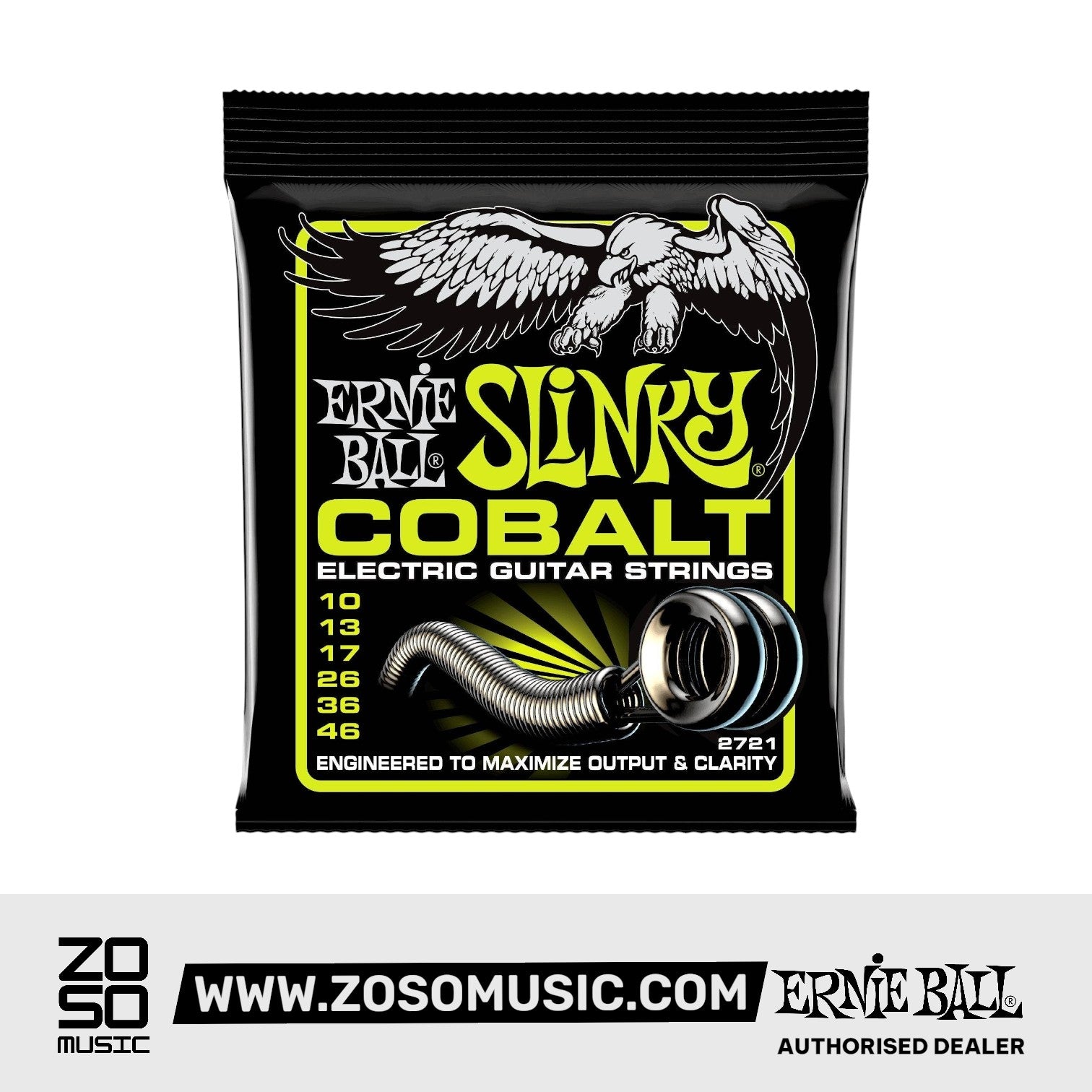Ernie Ball Regular Slinky Cobalt Electric Guitar Strings, 10-46 | Zoso Music Sdn Bhd