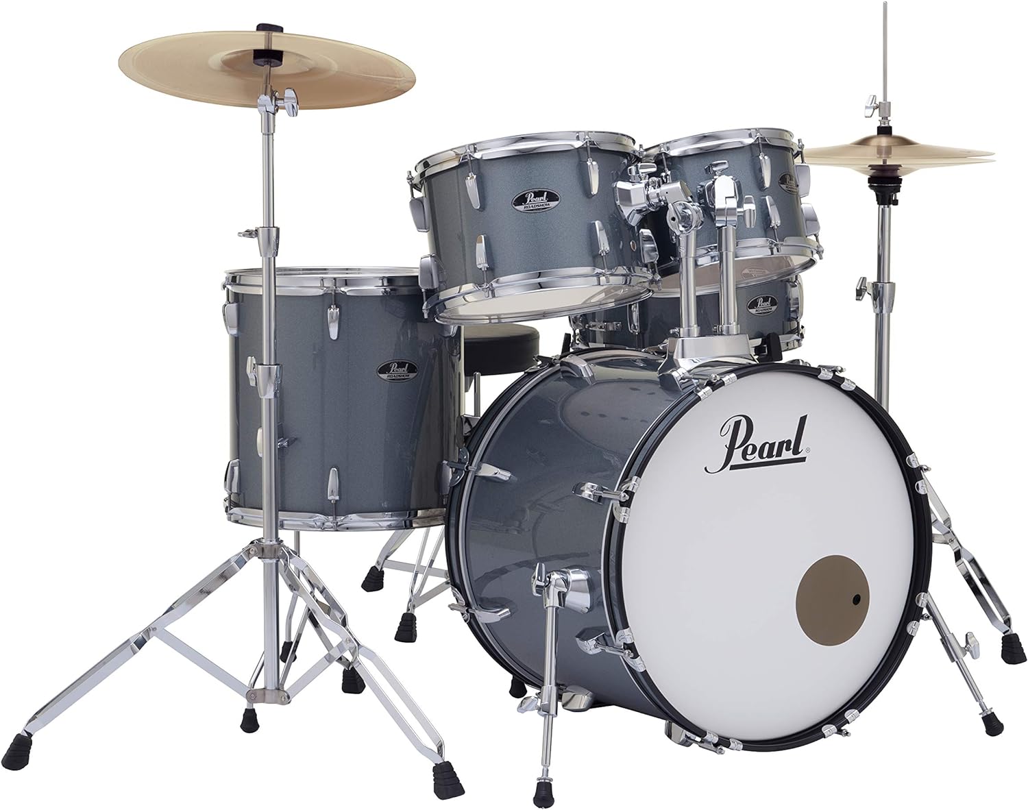 Pearl Roadshow Drum Set 5-Piece Complete Kit W/out Cymbals and Stands, Charcoal Metallic |  PEARL |  DRUM-ACOUSTIC |  Zoso Music