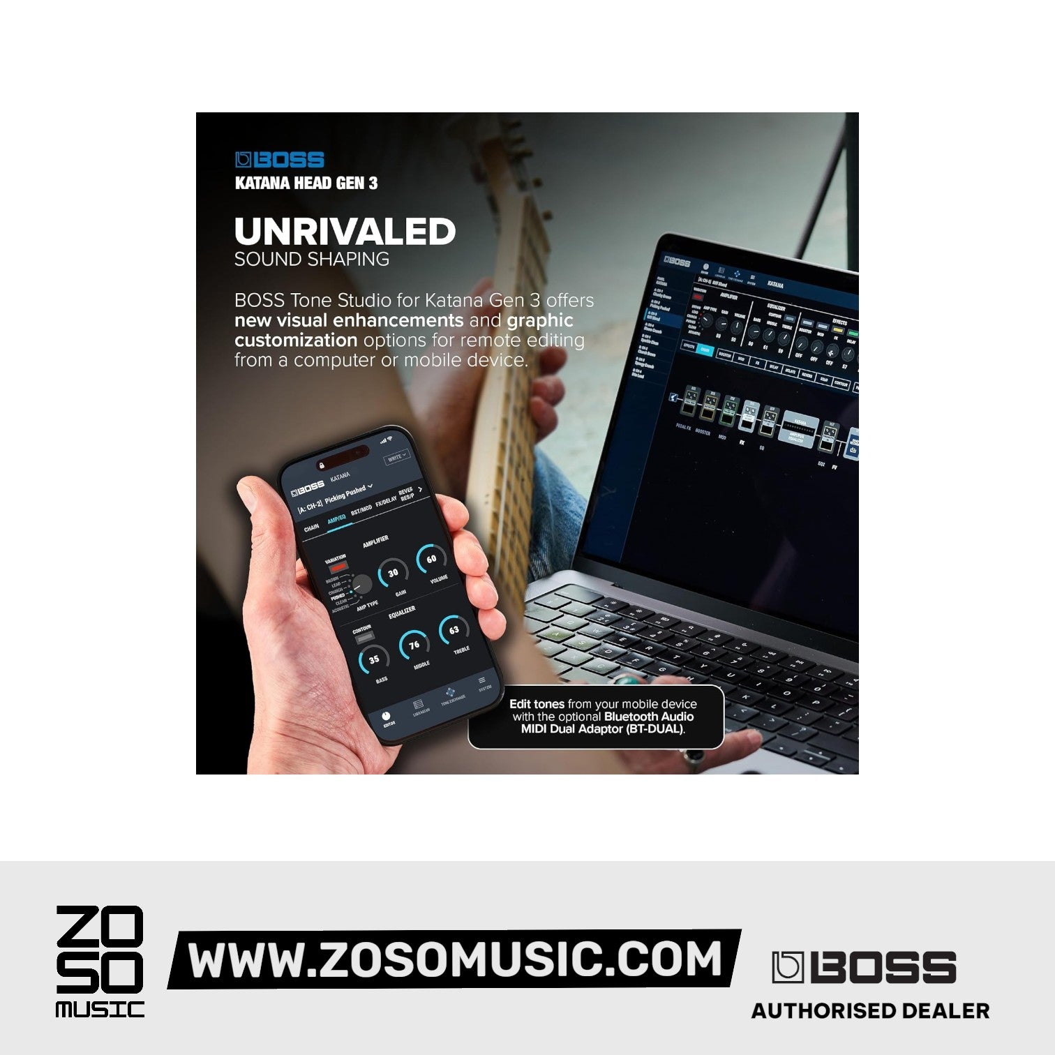 Boss Katana Head Gen 3 100-watt Guitar Amplifier Head |  BOSS |  AMPLIFIER-CABINET |  Zoso Music