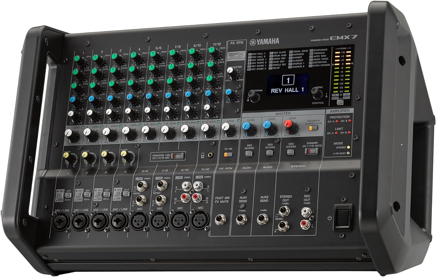 Yamaha EMX7 12-channel 1420W Powered Mixer |  YAMAHA PRO AUDIO |  MIXER-POWERED |  Zoso Music